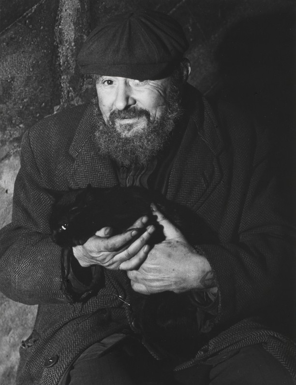 The bum with his cat