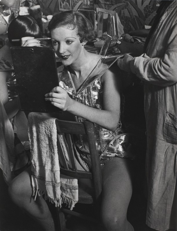 An English girl in her dressing room at the Folies-Bergere