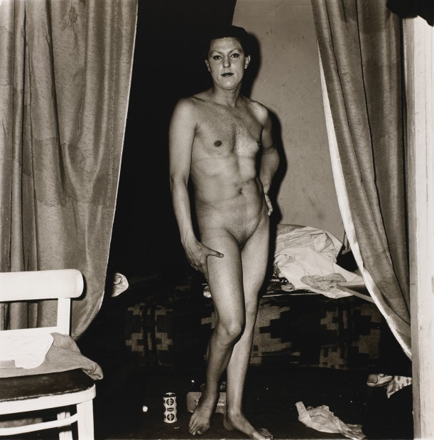 A naked man being a woman, N.Y.C.