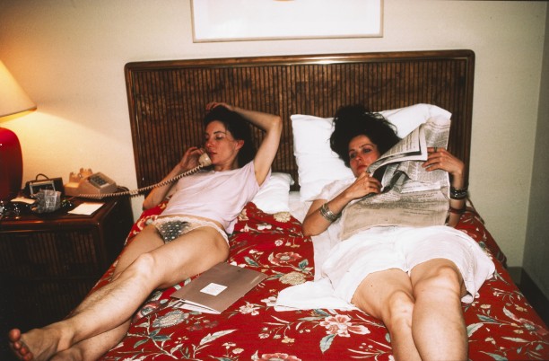 Kiki and Maggie in the Sonesta Hotel, Cambridge, Mass.