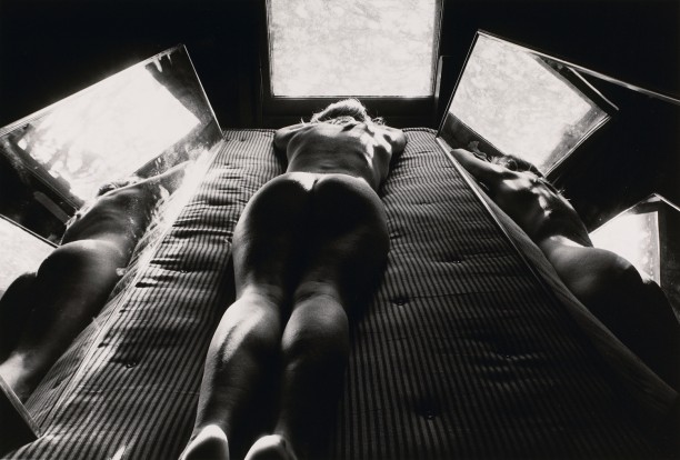 Untitled: Woman on Bed with Mirrors on Either Side