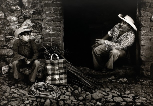Old Man and Boy with Hats